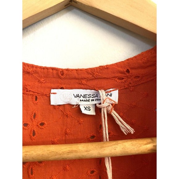 VANESSA ZANI New Made In Italy Orange Cotton Eyele - Picture 5 of 9